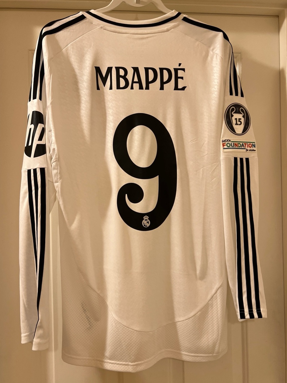 Adidas Real Madrid Mbappe UEFA Champion’s League Long Sleeve Jersey Size Large